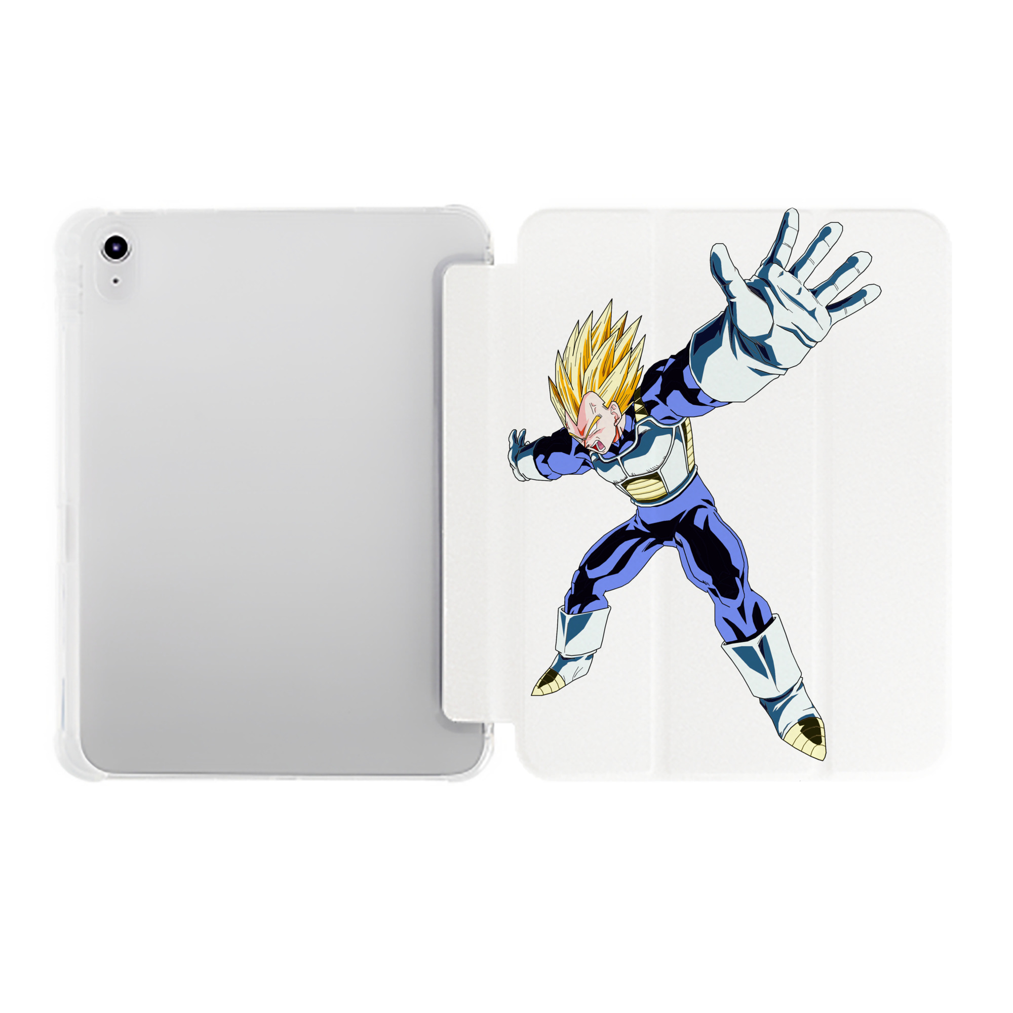 （画像用） ドラゴンボール ベジータ四世（Bejīta Yonsei）DRAGON BALL Vegeta IV IPad ケース ペン収納付き 三つ折りスタンド PUレザー×シリコン 対応機種9.5/10.5/10.9インチ